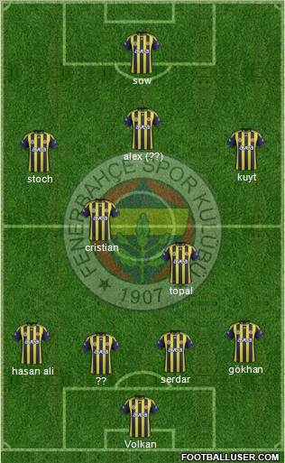 Fenerbahçe SK Formation 2012