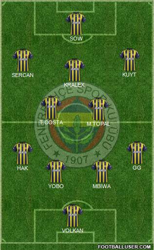 Fenerbahçe SK Formation 2012