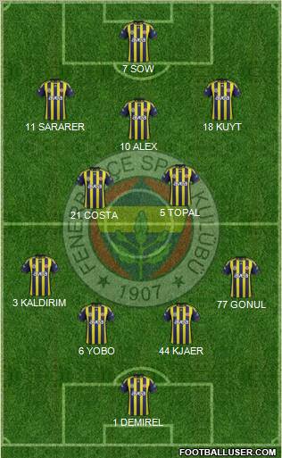Fenerbahçe SK Formation 2012