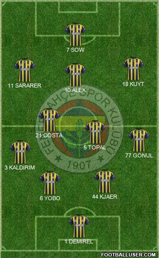 Fenerbahçe SK Formation 2012