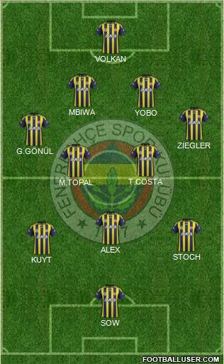Fenerbahçe SK Formation 2012