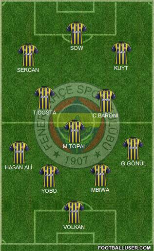 Fenerbahçe SK Formation 2012