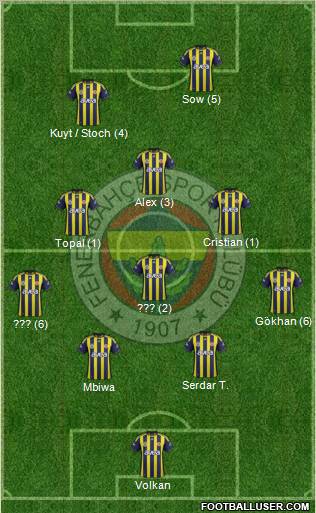 Fenerbahçe SK Formation 2012