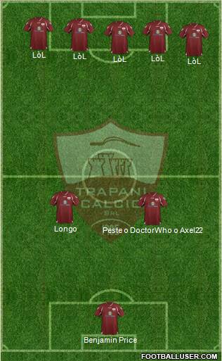 Trapani football formation