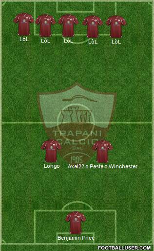 Trapani football formation