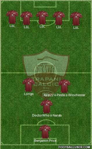 Trapani 3-5-1-1 football formation