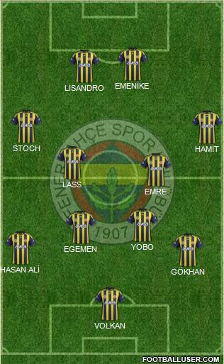 Fenerbahçe SK Formation 2012