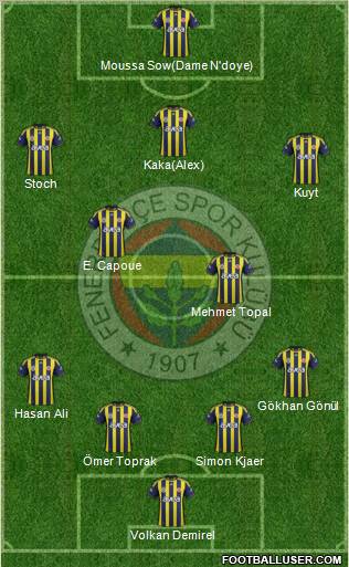 Fenerbahçe SK Formation 2012