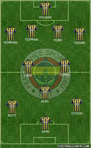 Fenerbahçe SK Formation 2012