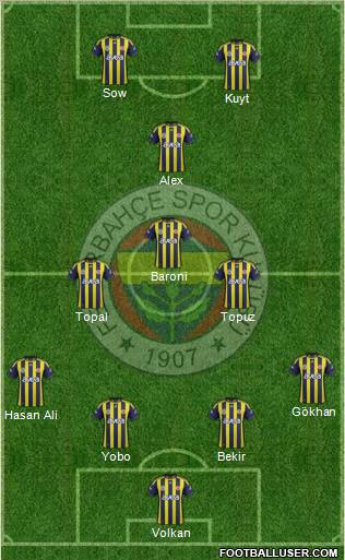 Fenerbahçe SK Formation 2012