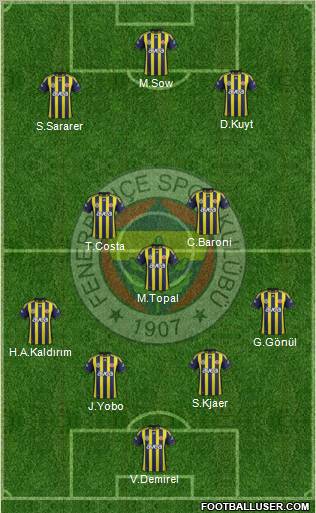 Fenerbahçe SK Formation 2012