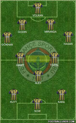 Fenerbahçe SK Formation 2012