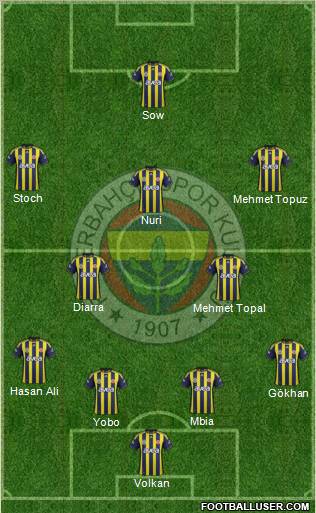 Fenerbahçe SK Formation 2012