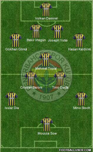 Fenerbahçe SK Formation 2012