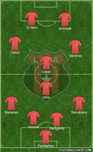 Liga Deportiva Alajuelense 4-1-3-2 football formation