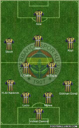 Fenerbahçe SK Formation 2012