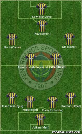 Fenerbahçe SK Formation 2012