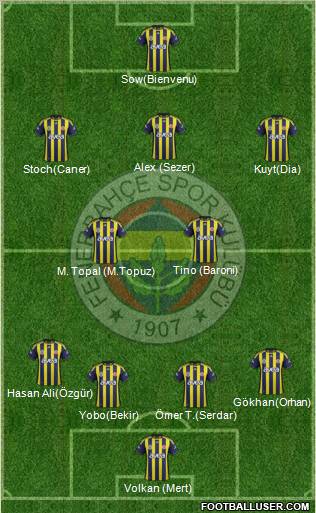 Fenerbahçe SK Formation 2012