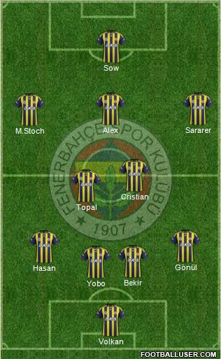 Fenerbahçe SK Formation 2012