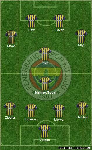 Fenerbahçe SK Formation 2012