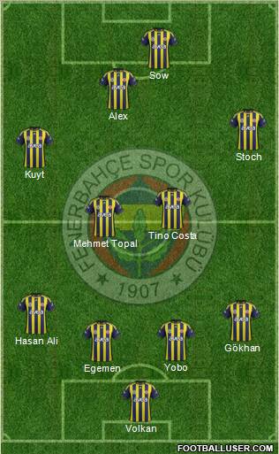 Fenerbahçe SK Formation 2012