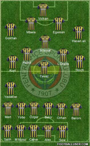 Fenerbahçe SK Formation 2012