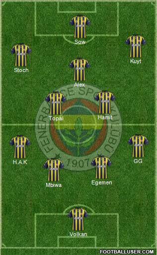 Fenerbahçe SK Formation 2012
