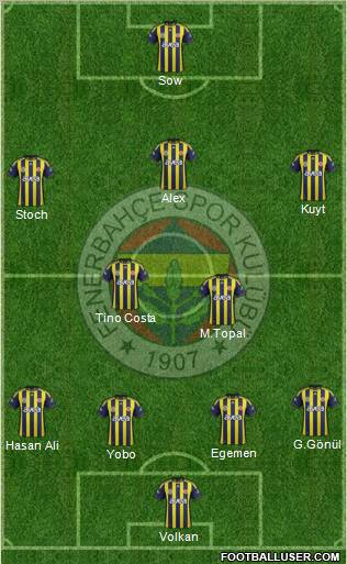 Fenerbahçe SK Formation 2012