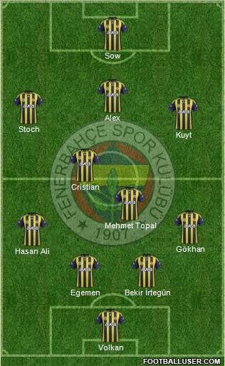 Fenerbahçe SK Formation 2012