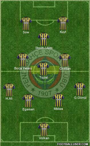 Fenerbahçe SK Formation 2012