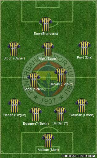 Fenerbahçe SK Formation 2012