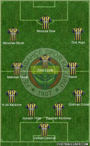 Fenerbahçe SK Formation 2012