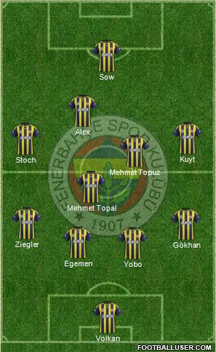 Fenerbahçe SK Formation 2012