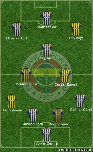 Fenerbahçe SK Formation 2012
