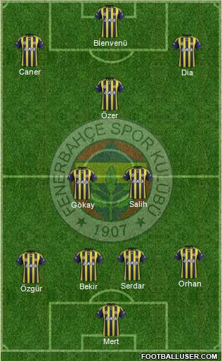 Fenerbahçe SK Formation 2012