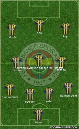 Fenerbahçe SK Formation 2012