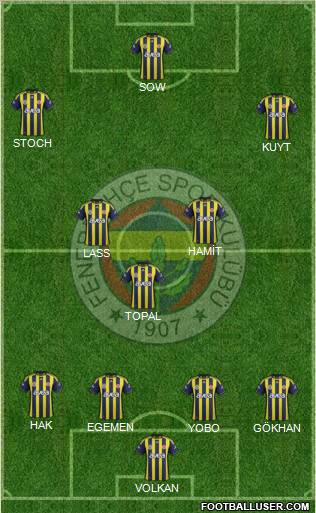 Fenerbahçe SK Formation 2012