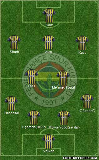 Fenerbahçe SK Formation 2012