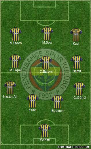 Fenerbahçe SK Formation 2012