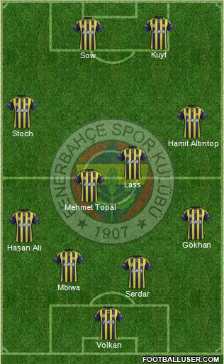 Fenerbahçe SK Formation 2012