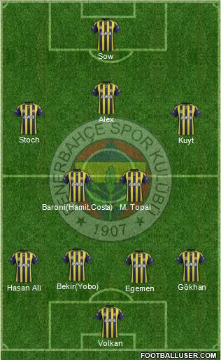 Fenerbahçe SK Formation 2012