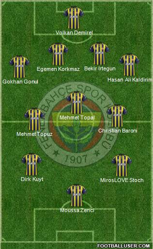 Fenerbahçe SK Formation 2012
