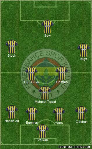 Fenerbahçe SK Formation 2012