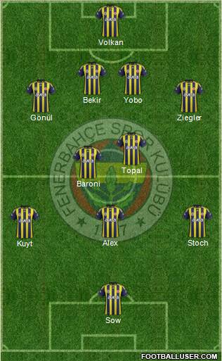 Fenerbahçe SK Formation 2012
