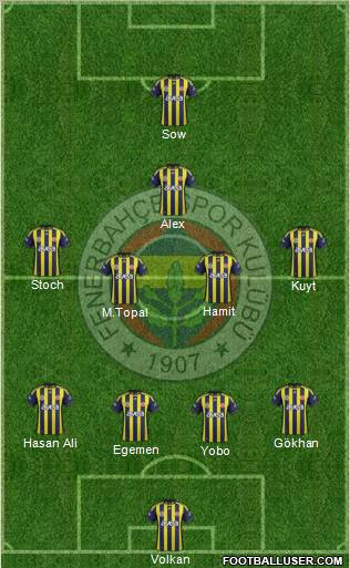 Fenerbahçe SK Formation 2012