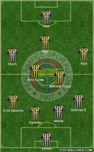 Fenerbahçe SK Formation 2012
