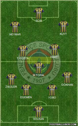 Fenerbahçe SK Formation 2012