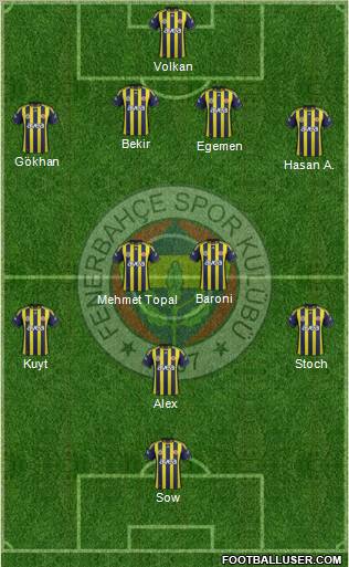 Fenerbahçe SK Formation 2012
