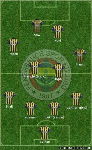 Fenerbahçe SK Formation 2012