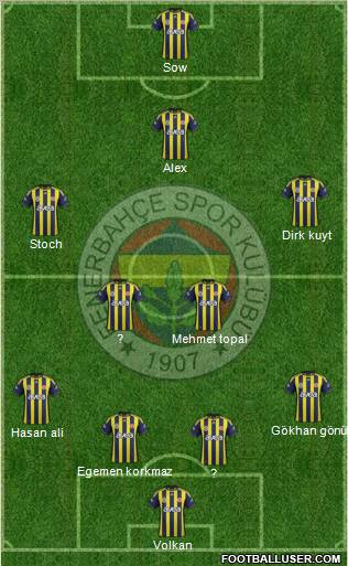Fenerbahçe SK Formation 2012
